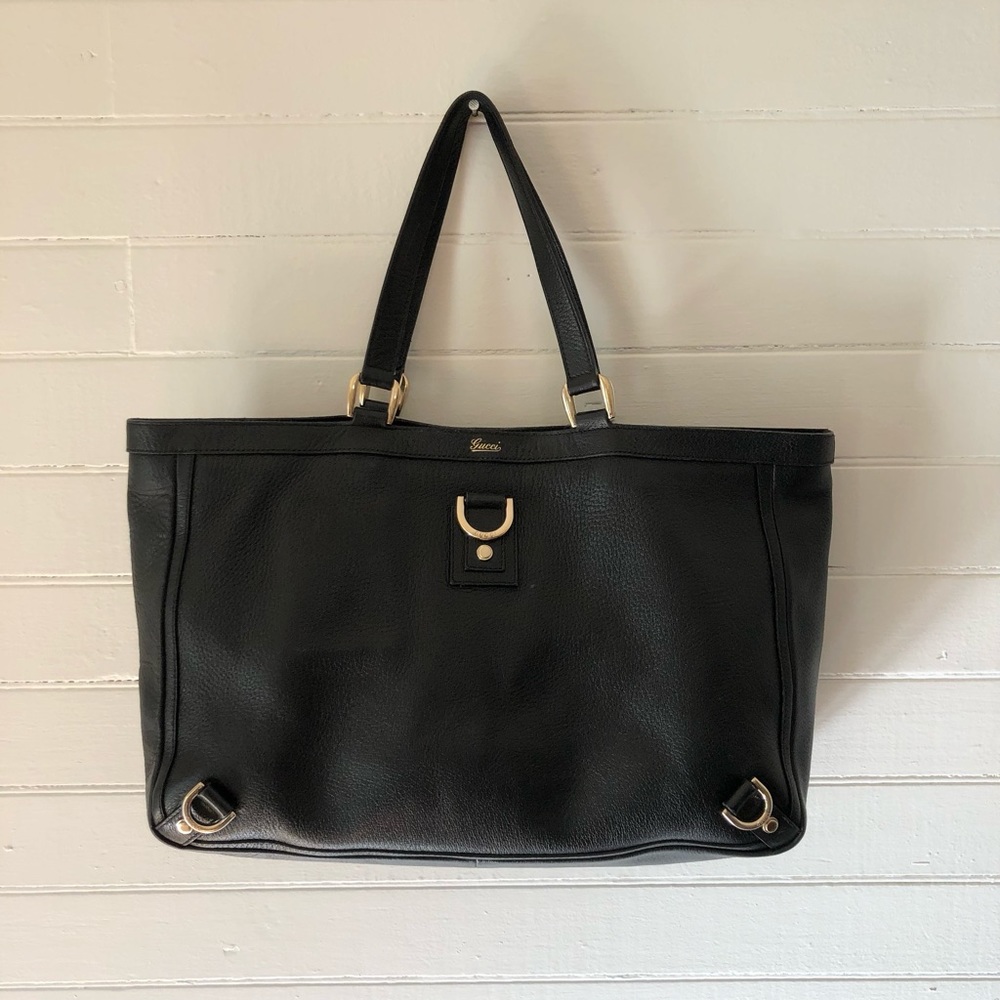 Gucci Leather Abbey Tote in black